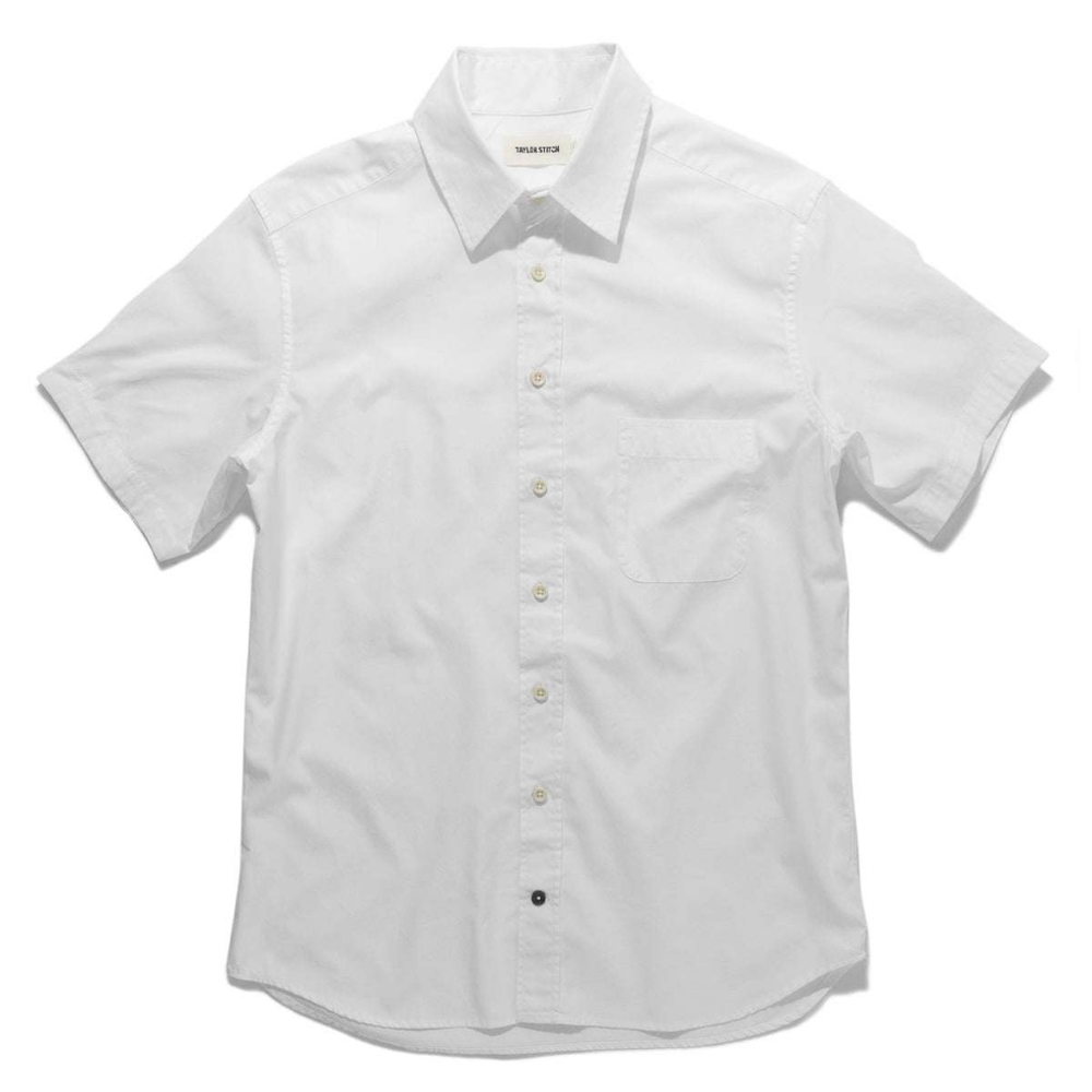 Taylor Stitch The California Short Sleeve in White Poplin